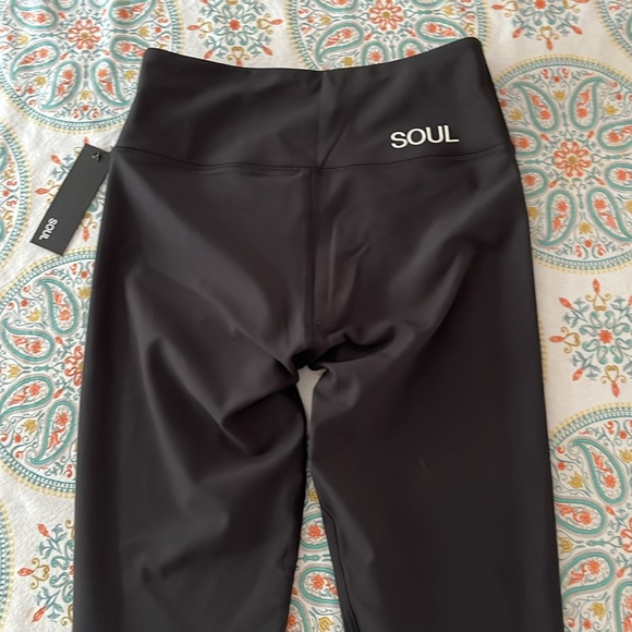 SOUL CYCLE PERFORMANCE LADIES BLACK LATTICE HIGH WAIST CROPPED LEGGINGS-S - Picture 9 of 12